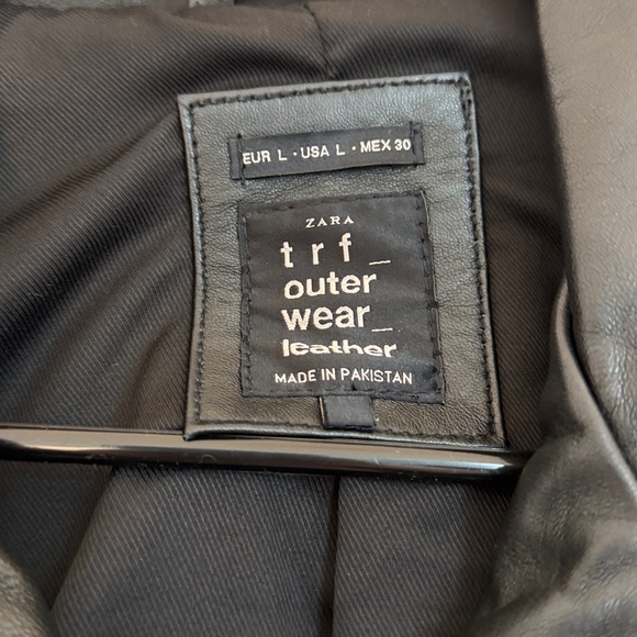 Zara Black Leather Moto Jacket - real leather - Picture 2 of 3
